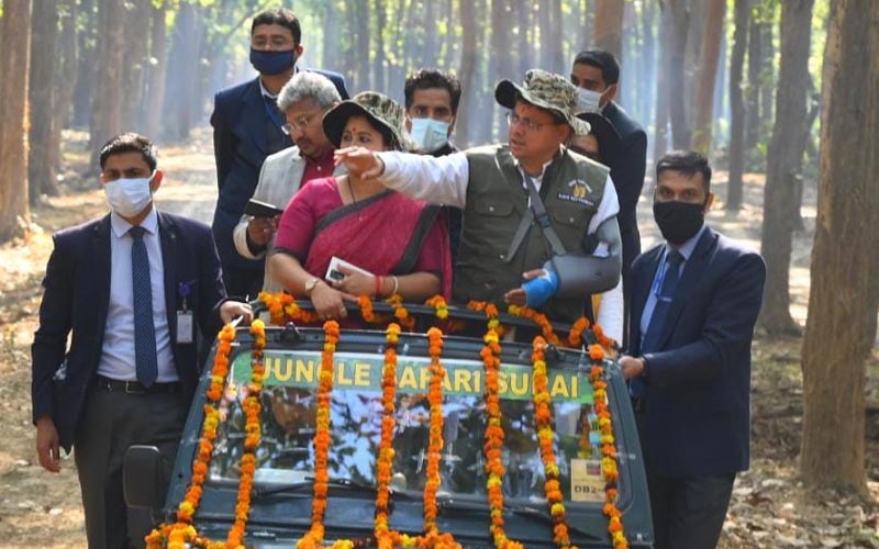 मुख्यमंत्री धामी ने खटीमा में सुरई ईकोटूरिज्म जोन में जंगल सफारी का शुभारंभ किया