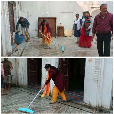 राम भक्तों ने मंदिरों में शुरू किया स्वच्छता अभियान, मंदिर हमारी आस्था का केन्द्र : अनिता ममगाई