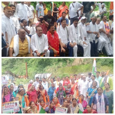 कांग्रेस प्रदेश अध्यक्ष करन माहरा के नेतृत्व में प्रतिष्ठा यात्रा पहुंची केदारघाटी