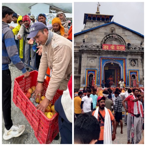तीर्थयात्रियों की सहायता के लिए प्रशासन के साथ बदरीनाथ-केदारनाथ मंदिर समिति भी आयी आगे, फल किए वितरित 
