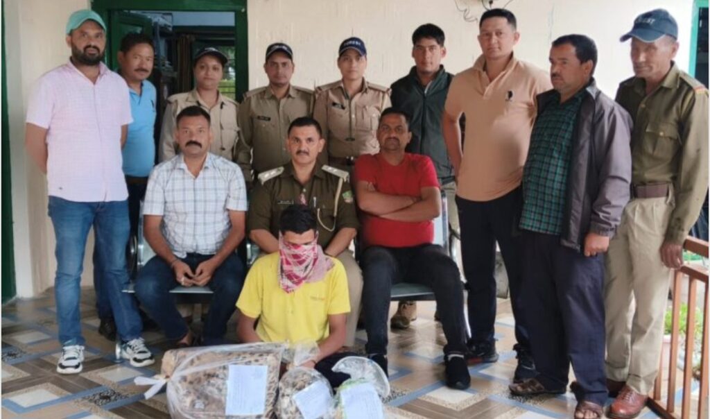 एसटीएफ और वन प्रभाग की कार्रवाई: वन्य जीव तस्कर को लेपर्ड की दो खाल के साथ किया गिरफ्तार