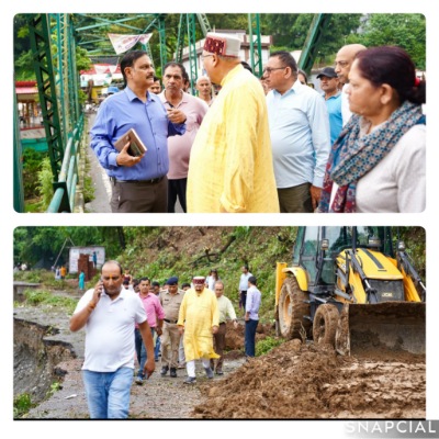 महाराज ने आपदा प्रभावित कार्यों का किया स्थलीय निरीक्षण