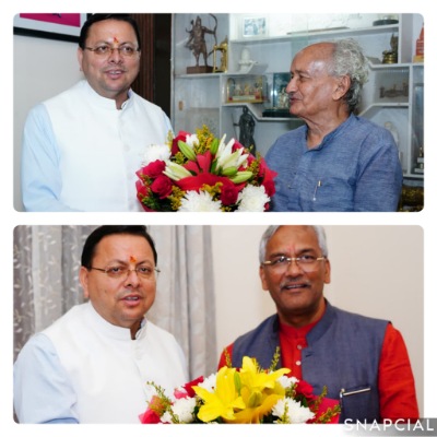 मुख्यमंत्री ने भगत सिंह कोश्यारी और सांसद त्रिवेंद्र सिंह रावत को धनतेरस और दीपावली की शुभकामनाएं दी