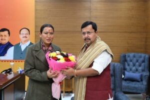 रेखा आर्या ने की कार्यकारी राष्ट्रीय अध्यक्ष नितिन नबीन से मुलाकात