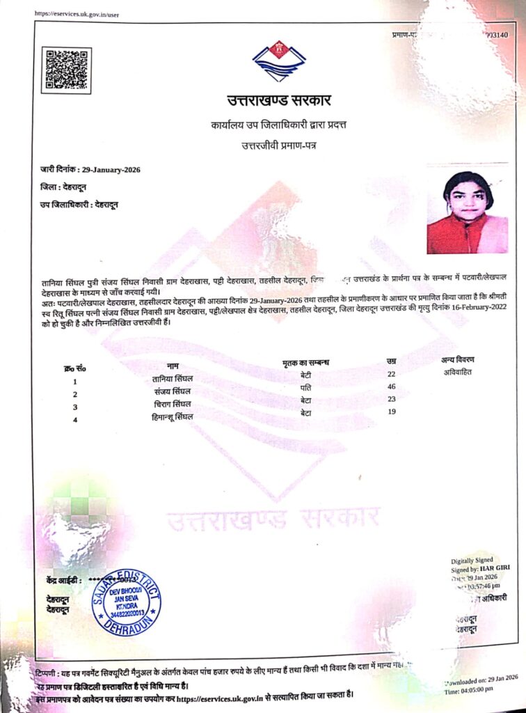 देहरादून: प्रमाण पत्र को भटक रही तान्या पहुंची डीएम के द्वार: तत्काल मिला न्याय