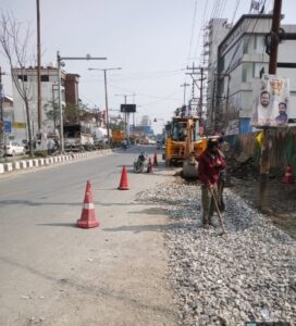 देहरादून: जिला प्रशासन की सख्ती पर शिमला बाईपास पर सड़क निर्माण शुरू