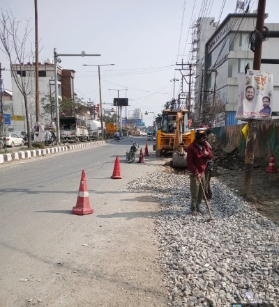 देहरादून: जिला प्रशासन की सख्ती पर शिमला बाईपास पर सड़क निर्माण शुरू