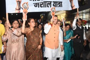 महिला आरक्षण के समर्थन में मातृशक्ति की महिला आक्रोश मशाल यात्रा