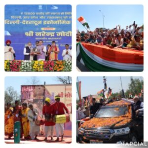 देवभूमि में प्रधानमंत्री का भव्य स्वागत, 12 किमी लंबे रोड शो में बड़ी संख्या में उमड़े लोग