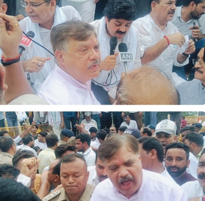 उत्तराखंड तकनीकी विश्वविद्यालय पेपर लीक मामले में कांग्रेस का जोरदार प्रदर्शन